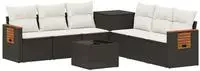 vidaXL Sofa Set 8 stk. Schwarz und Cremewei&szlig; 55 x 55 x 37 cm