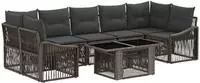vidaXL Gartensofa-set 8 stk. Grau und Dunkelgrau Poly-Rattan