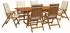 vidaXL Garten-Essgruppe mit Sonnenschirm, 6-Sitzer, 8-tlg., cremeweiß