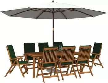 vidaXL 9-teilige Garten-Essgruppe, Akazienholz, natur (3434589)