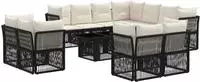 vidaXL Gartensofa-set 12 stk. Schwarz Poly-Rattan