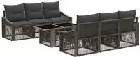 vidaXL Gartensofa-set 7 stk. Grau und Dunkelgrau Poly-Rattan