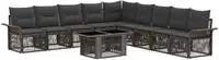 vidaXL Gartensofa-set 10 stk. Grau und Dunkelgrau Poly-Rattan