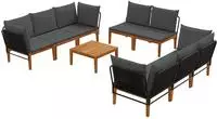 vidaXL 9 stk. Massives Akazienholz & Seil Natur