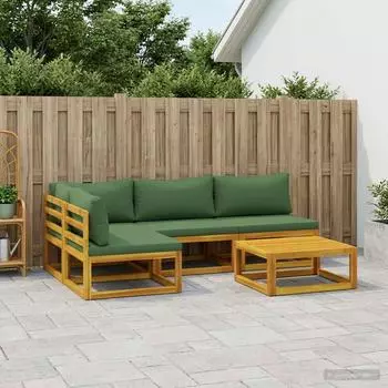 vidaXL Gartenlounge-Set 5-tlg. Akazien-Massivholz natur