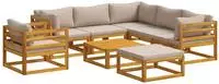 vidaXL Sofa-Set 8 stk. Natur Massivholz Akazie