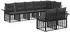 vidaXL Garten-Sofagarnitur 8-tlg. Poly-Rattan, schwarz/dunkelgrau (3437729)