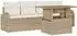 vidaXL Garten-Sofa-Set 5-tlg. mit Kissen, beige, Poly Rattan (3358255)