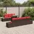 vidaXL Garten-Sofa-Set 8-teilig, 7-Sitzer, braun und rot (3357867)