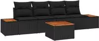 vidaXL Gartensofa-set 5 stk. Schwarz Poly Rattan