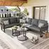 OKWISH Gartenlounge-Set 5-tlg., Olefin, grau, verstellbare Beine (800001569037)