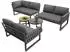 OKWISH Gartenlounge-Set 5-tlg., Olefin, grau, verstellbare Beine (800001569037)
