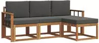 vidaXL Outdoor-Sofagarnitur 4 stk. Natur und Anthrazit
