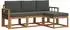 vidaXL Garten-Sofagarnitur mit Kissen 4-tlg., natur/anthrazit (3366230)