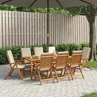 vidaXL 9-teilige Garten-Essgruppe Natur Massivholz Akazie
