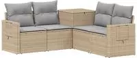 vidaXL Sofa Set 5 stk. Beige und Hellgrau 179 x 179 x 85 cm