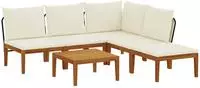 vidaXL 6 stk. Massives Akazienholz & Seil Natur