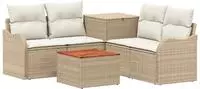 vidaXL Sofa Set 6 stk. Beige und Cremewei&szlig; 55 x 55 x 37 cm
