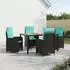 vidaXL Outdoor-Tischset 5-tlg. PE-Rattan und pulverbeschichteter Stahl (3422272)