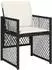 LuxusKollektion Garten-Essgruppe 7-teilig, Poly-Rattan, Glasplatte, schwarz (mit Kissen)