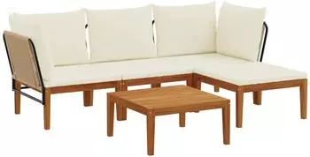 vidaXL 5-teiliges Set aus Akazienholz und Seil, natur (3407765)