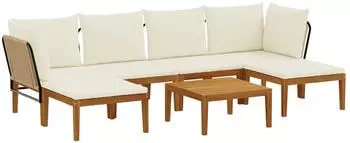 vidaXL Gartenset 7-tlg. Akazienholz & Naturseil (3407784)