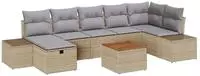vidaXL Gartensofa-set 8 stk. Beige Poly Rattan
