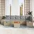 vidaXL Gartenlounge-Set 8-tlg., beige, Polyrattan