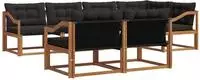 vidaXL Outdoor-Sofagarnitur 7 stk. Natur und Schwarz