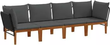 vidaXL St&uuml;hle aus Akazienholz und Naturseil, 4er-Set (3407746)
