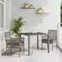 vidaXL Garten-Essgruppe 3-tlg. mit Kissen, grau, Poly-Rattan (3334871)