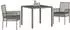 vidaXL Garten-Essgruppe 3-tlg. mit Kissen, grau, Poly-Rattan (3334871)