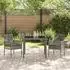 vidaXL Garten-Essgruppe 3-tlg. mit Kissen, grau, Poly-Rattan (3334871)