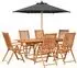 vidaXL Gartenesstisch-Set mit Sonnenschirm, 6-Sitzer, 8-tlg. (3438551)