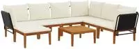 vidaXL 8 stk. Massives Akazienholz & Seil Natur