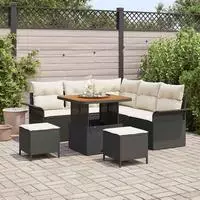 vidaXL Gartensofa-set 8 stk. Schwarz Poly-Rattan