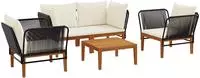 vidaXL 5 stk. Massives Akazienholz & Seil Natur