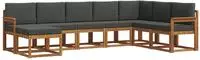 vidaXL Outdoor-Sofagarnitur 8 stk. Natur und Anthrazit