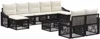vidaXL Gartensofa-set 10 stk. Schwarz Poly-Rattan