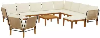 vidaXL St&uuml;hle aus Akazienholz und Seil, 12er-Set (3407782)