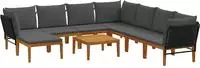 vidaXL 9 stk. Massives Akazienholz & Seil Natur