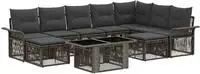 vidaXL Gartensofa-set 10 stk. Grau und Dunkelgrau Poly-Rattan