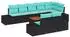 vidaXL Garten-Sofa-Set 9-tlg. schwarz und türkis (3356646)