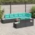 vidaXL Garten-Sofa-Set 9-tlg. schwarz und türkis (3356646)