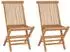 vidaXL Klappbares Garten-Bistro-Set 3-teilig, Teak massiv, natur