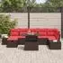 vidaXL Gartenlounge-Set 8-tlg. braun Poly-Rattan (3361223)