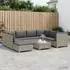 vidaXL GENDT Lounge-Set 9-tlg. Naturrattan mit Kissen, kubu grau (3429865)