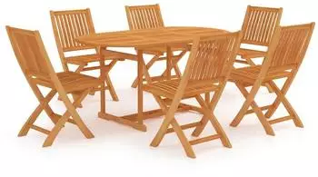 vidaXL Garten-Essgruppe 7-tlg. Teak Massivholz (3059538)