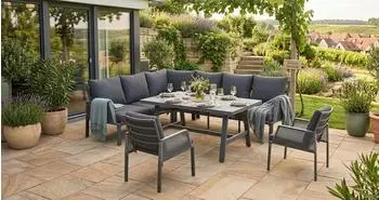 PRIMASTER Girona Lounge f&uuml;r 8 Personen Alu anthrazit