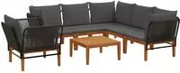vidaXL 7 stk. Massives Akazienholz & Seil Natur
